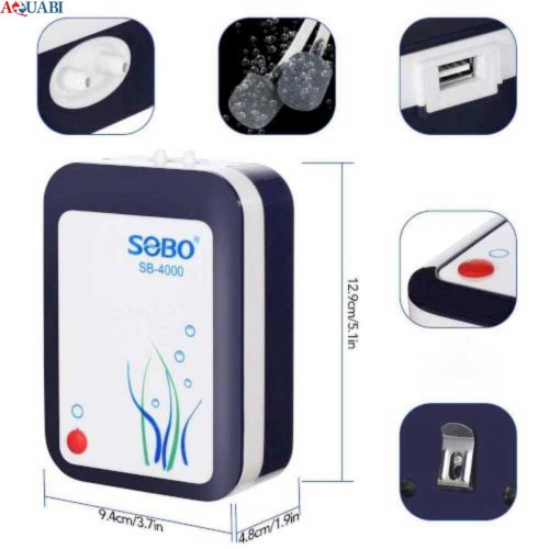 پمپ هوا شارژی آکواریوم 2 خروجی سوبو SB-4000