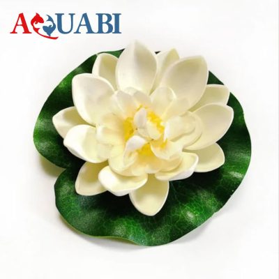گیاه مصنوعی آکواریوم گل نیلوفر آبی سفید