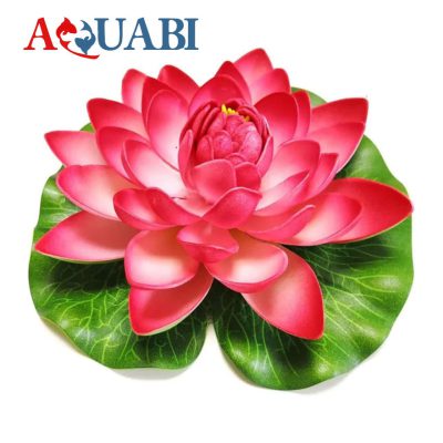 گیاه مصنوعی آکواریوم گل نیلوفر آبی رنگی